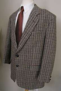 Harris Tweed Vintage Old Label Jacket Brown Wool 44S  