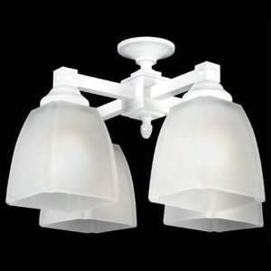   Brushed Cocoa 4 Light Fixture White glass Center S