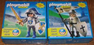 Lot of 2 Playmobil Knights Pals 4616/4625 Champion Knight Castle Guard 