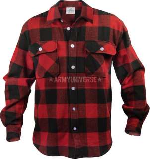Red Extra Heavyweight Brawny Plaid Flannel Shirt  