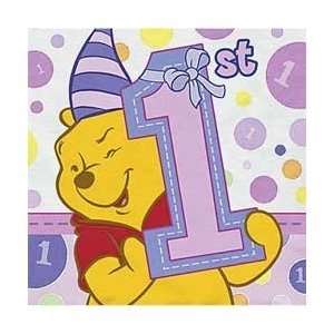 Winnie the Poohs GIRL 1st Birthday Napkins   16 ct  