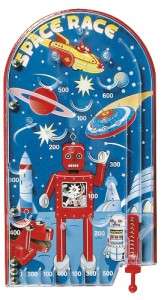 Traditional Bagatelle Space Race Pin Ball Game Robot Boys Pocket Money 