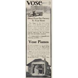   Original Ad Vose Home Piano Company Factory Boston   Original Print Ad