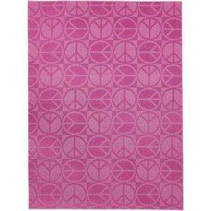 Peace Sign Rug, Pink  
