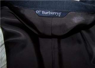 48S Burberry BLACK NAVY 100% WOOL WINDOWPANE sport coat jacket suit 