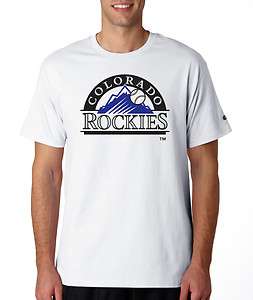 Colorado Rockies Throwback Logo Champion T Shirt S/3XL  