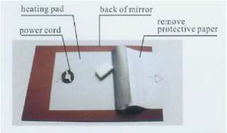   heated anti fog bathroom mirror defogger rectangular 16″*24