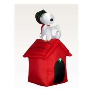  4 Ft. Peanuts Red Baron Snoopy on Dog House Airblown 