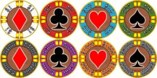 Poker Chip Labels 1.25   Suited   w/$s Approx 12,500  