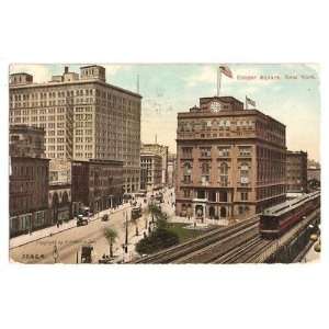  Vintage Postcard Cooper Square New York City 1910 