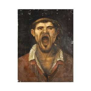 Agostino Carracci   A Peasant Man, Head And Shoulders, Shouting Giclee