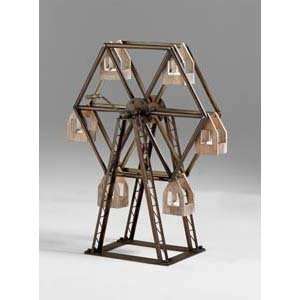   04867 Ferris Wheel Raw Iron and Natural Wood Sculpture
