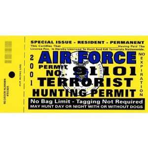  Air Force Terrorist Hunting Permit.: Automotive
