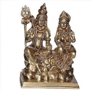   Brass Sculpture of Hindu God Shiva and Goddess Parvati: Home & Kitchen