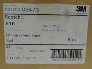 3M Scotch 616 Red Litho Tape Box of 36 Rolls  