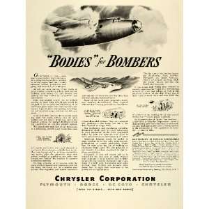 1943 Ad Chrysler Bomber Airplane Bodies WWII War Production Air Force 