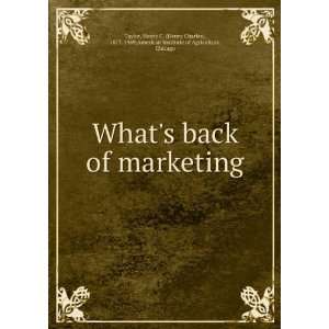 Whats back of marketing, Henry C. American Institute of 