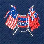 Men Neck Tie Military Revolutionary War British & American Flags 