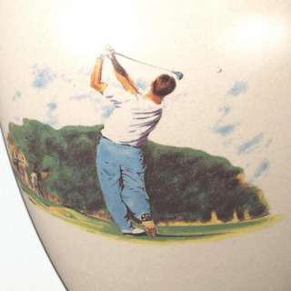 Golfer Porcelain Cremation Urn   Hand Thrown   Free Shipping