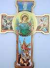 saint st michael the archangel catholic wood crucifix wall cross