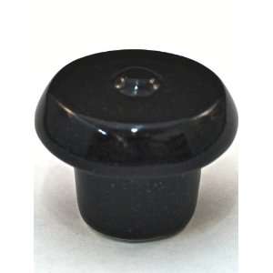 Cal Crystal AK1 BL Black Artisan 1 1/4 Glazed Porcelain Mushroom Knob 