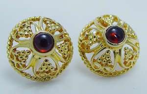   Museum of Art 14K Gold Garnet Earrings Estate Jewelry Discounti  