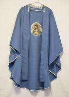 BLUE MARIAN CHASUBLE & STOLE Catholic Priest Vestments  