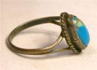 Oval Cabachon Pilot Mountain Turquoise Silver Ring 6  