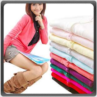 Lady Multicolor Elegant Thin Soft Knitted Cardigan  