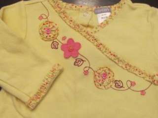 Baby Girls Size 9 Months Carters Yellow & Pink Daisy Cute One Piece 