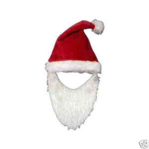 NEW Plush Santa Stocking Cap Hat w/ White Beard costume  