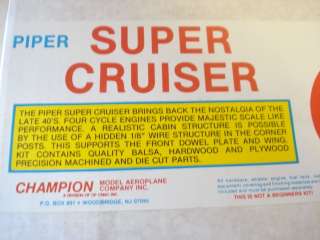   SUPER CRUISER 1/5TH SCALE R/C MODEL AIRPLANE KIT **85 inch!**  
