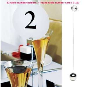  12 Table Number Holders and Round Table Number Card (1 12) Wedding 