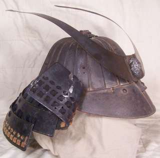   casco originales del samurai de Sendai Dou del período de Edo