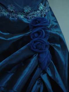 Cherlone Plus Size Satin Dark Blue Long Ball Gown Wedding/Evening 