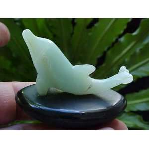  Zs1610 Gemqz Blue Chalcedony Dolphin in Base Cute 
