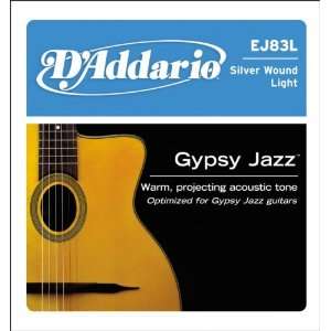  DAddario Single Gypsy Jazz Slvr Wnd 034 Musical 