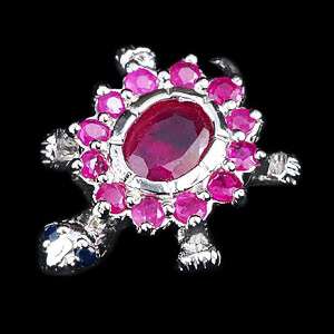 Nice Design Ruby Sapphire 925 Sterling Silver Pendent  