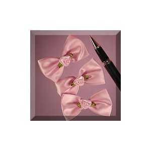  25ea   2 1/2 Pink Rose Bow Tie Arts, Crafts & Sewing