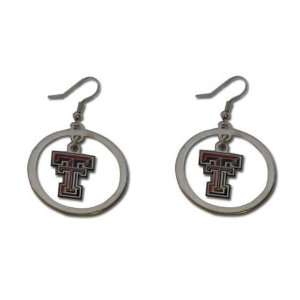  VB 8QNU NZMV   Texas Tec Raiders Hoop Logo Earring Set 