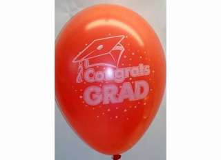 Lot of 12 RED GRADUATION Congrats Grad BALLOONS PARTY CLASS 2012 