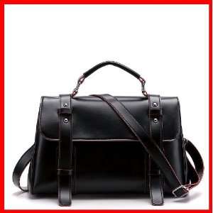 Faux PU Leather Purse Shoulder Handbag Vintage Briefcase Messenger Bag 
