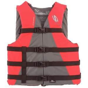  Watersport Classic Adult Nylon Life Jacket, Red Sports 