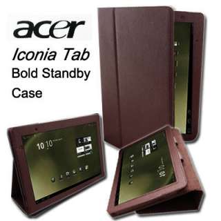 Acer Iconia Tab A500 Folio Leather Case Cover with Stand Black  