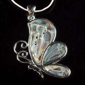 g0576 Abalone shell butterfly pendant  