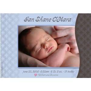  boy baby/birth digital photo announcement   blue Irish design Baby