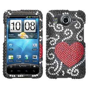  Curve Heart Diamante Protector Cover for HTC Inspire 4G 