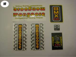 Mongoose decals Supergoose Team BMX vintage old school  