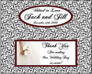 150 Personalized Wedding Damask Candy Bar Wrappers  