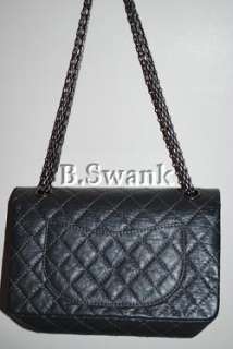 CHANEL Dark Grey Crinkled Leather Re Issue Flap Bag 2011 NEW $4K 